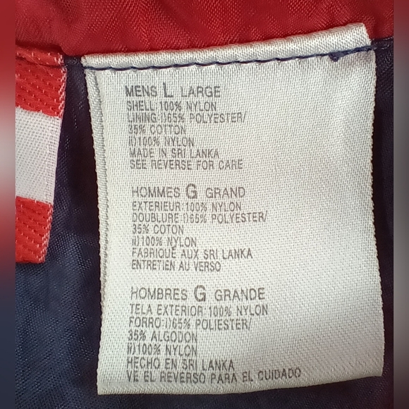 Vintage 80s 90s Athletic Works Mens Large Nylon Jacket Full Zip Windbreaker Navy - Picture 10 of 10